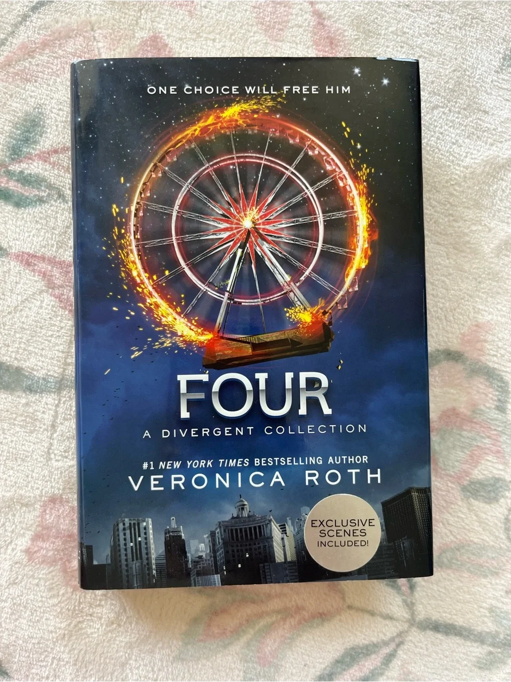 Four: A Divergent Collection by Veronica Roth - Navy & Fiery Orange Cover